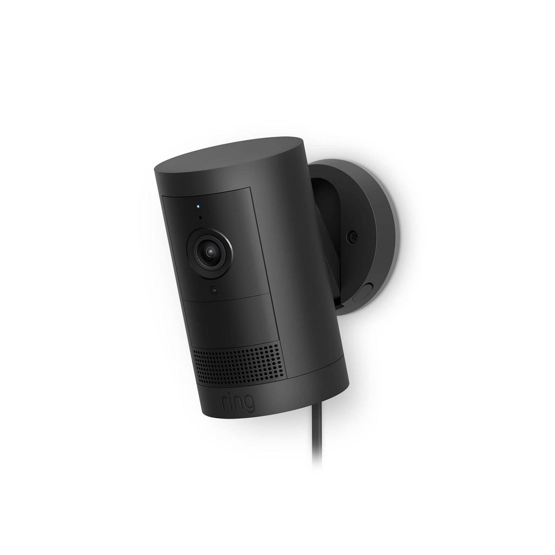 Ring Outdoor Cam Plus Plug-In 2K Video with Low-Light Vision and Flexible Mounting - Black