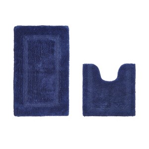 Lux Premium 100% Cotton Tufted Solid Reversible 2 Piece Bath Rug Set – Ultra-Soft, Water-Absorbent, Durable, Machine Washable Bathroom Rug - 1 of 4