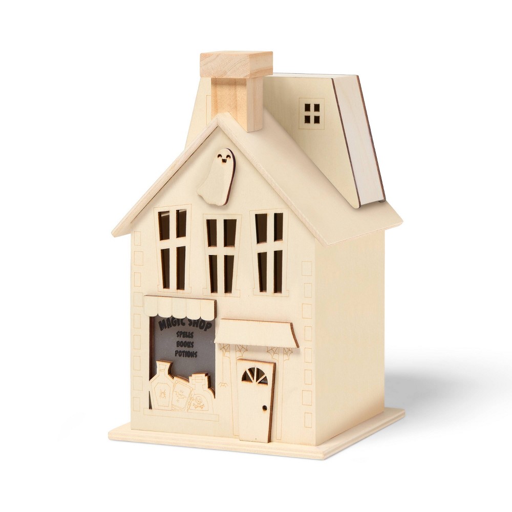 Halloween Craft Lit Magic Shop Wood Base DIY - Mondo Llama™