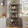 Whizmax Farmhouse Corner Cabinet, Tall Corner Storage Cabinet with Glass Door & Adjustable Shelves, Bathroom Cabinet for Living Room, Bathroom - 3 of 4