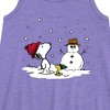 Girls' - Peanuts - Snoopy Woodstock Snowman Graphic Sleeveless Aline Dress - 2 of 4