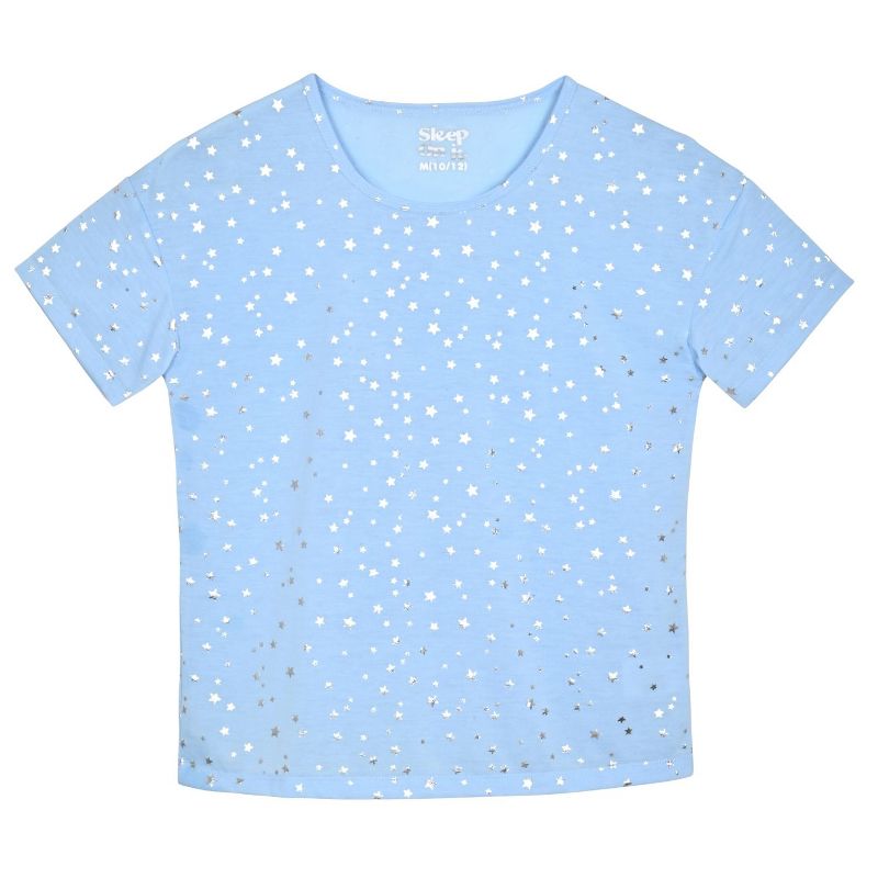 Sleep On It Girls 2-Piece Short-Sleeve Jersey Pajama Shorts Set with Matching Hair Scrunchie, 3 of 6