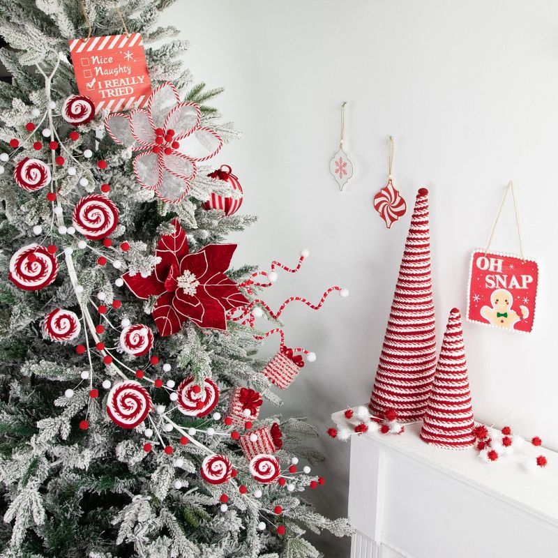 Northlight 0.8 FT Red and White Candy Cane Swirled Christmas Cone Tree, 2 of 7