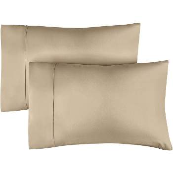 Cgk Linens Pillowcase Set Of 2 Soft Double Brushed Microfiber In Wheat,  Size Queen : Target