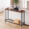 41.3 Inch Narrow Console Table - Industrial Entryway Desk with Storage, 2 Tier Thin Sofa Table for Living Room - 2 of 4