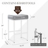 Arceso Counter Height Bar Stools, 24" Square SaddleBarstools Set of 3, Modern Backless FauxLeather Counter Stool for Kitchen lsland Counter, Home Bar - 2 of 4
