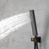 12in. Rain Shower Head System with Bath Tub Faucet Set and Handheld in Matte Black - 4 of 4