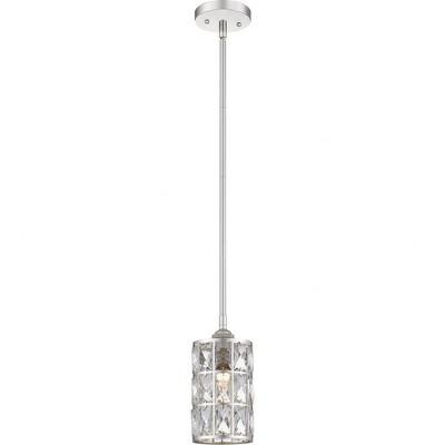 Oliver Polished Nickel Mini Pendant with Crystal Accents