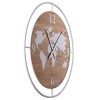 Wooden and Metal Wall Clock Brown - StyleCraft: Contemporary 35" Round Analog Display - 2 of 4