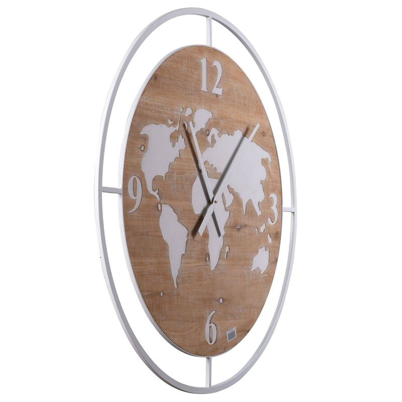 Wooden and Metal Wall Clock Brown - StyleCraft, 3 of 9