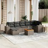 vidaXL 8 Piece Patio Sofa Set with Cushions Gray and Dark Gray Poly Rattan - 3x Middle + 3x Corner + Footrest + Table - 2 of 4