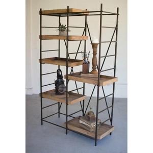 Iron & Wood Adjustable Display Shelving Unit 64"H – Industrial Multi-Shelf Storage by Kalalou - 1 of 3