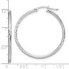 Black Bow Jewelry 2mm, Satin, Diamond Cut Sterling Silver Hoops - 35mm (1 3/8 Inch) - 4 of 4