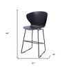 HomeRoots Set of Two 30" Black Heavy Duty Plastic and Metal Low Back Bar Height Bar Chairs - 3 of 4