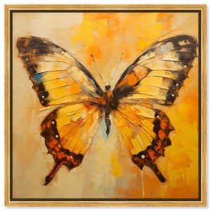 Art Remedy Golden Ochre Butterfly II Elegant Butterfly Wall Art Framed - 1 of 4