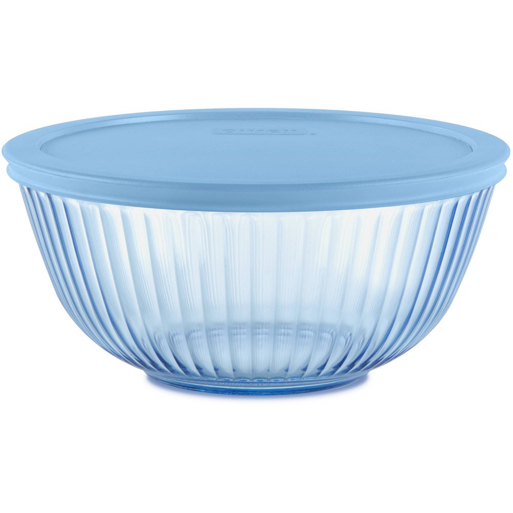 PyrexÂ® Sculpted Tinted 2.3qt Lidded Mixing Bowl Blue