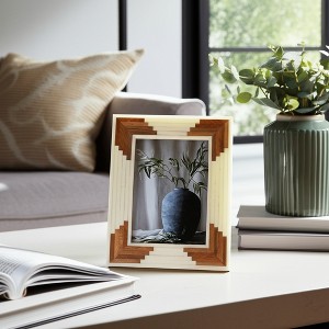 Sagebrook Home Rustic Wood & Resin Picture Frame Set - Glass Front - Decorative Home Decor for Living Room, Bedroom, Office - 8" Brown - 1 of 4