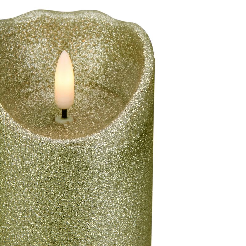 Northlight 6" LED Gold Glitter Flameless Christmas Decor Candle, 4 of 6