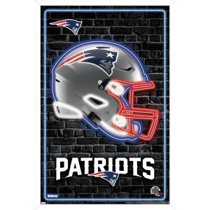 Trends International NFL New England Patriots - Neon Helmet 23 Framed Wall Poster Prints - 1 of 4