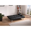 67" PU Leather 2-Seater Double Folding Sofa Bed with Adjustable Backrest, Matching Coffee Table, Metal Legs and Solid Wood Frame - 3 of 4