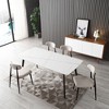 70'' Ceramic Dining Table, Rectangular Dinner Table With Metal Legs, Ceramic Desktop Leisure Coffee Side Table For 4-8 Person Dining Room - 2 of 4