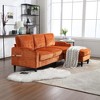 77.36'' Chenille L-Shaped 3-Seater Sectional Sofa with Storage Ottoman, Cup Holders, and Side Pockets - 3 of 4