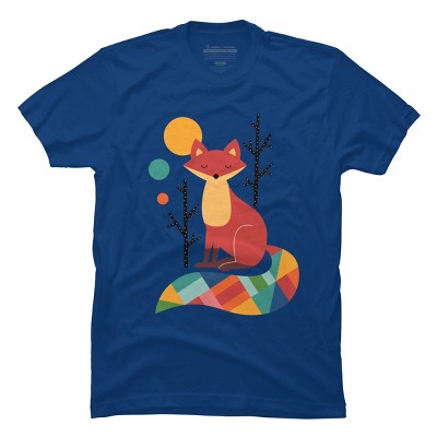 Men's Design By Humans Rainbow Fox By AndyWestface T-Shirt