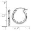 Black Bow Jewelry 2mm, 14k White Gold Classic Round Hoop Earrings, 15mm (9/16 Inch) - 4 of 4