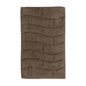 Knightsbridge Stylish And Comfortable All Season Traditional New Tile Design Cotton Bath Rug 20" X 30" Stone - 1 of 4