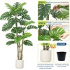 Simulated Monstera Deliciosa with Curved Plastic Pole, Large and Realistic Tropical Palm Tree, with Bendable Branch, UV Resistant, Suitable - 4 of 4