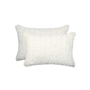 Luxe Belton Faux Fur Pillow | 2-Pack | 12"x20" - 1 of 4