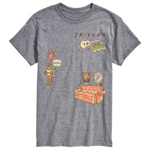 Men's - Friends - Couch and Icons Short Sleeve Graphic T-Shirt - 1 of 4