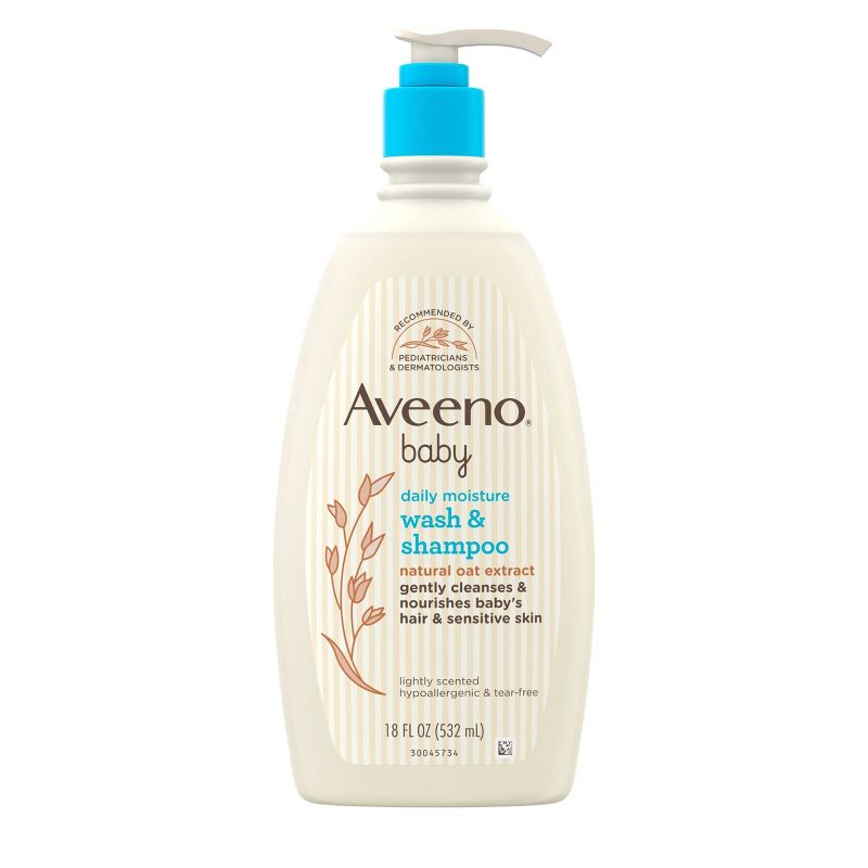 Aveeno Baby Daily Moisture Gentle Body Bath Wash &#38; Shampoo - Lightly Scented - 18 fl oz, 3 of 11
