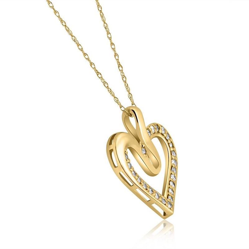 Pompeii3 1/4Ct Diamond Curve Heart Shape Pendant Necklace in White, Yellow, or Rose Gold, 2 of 4