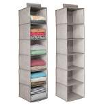 mDesign Fabric Over Closet Rod Hanging Organizer, 6 Shelves