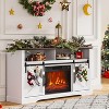 Fireplace TV Stand for TVs up to 65", Farmhouse Entertainment Center with 23" Electric Fireplace, Sliding Barn Door & Adjustable Shelf - 4 of 4