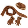 Women's Solid Fleece 3-Piece gloves scarf Hat Winter Set, 1 Pack Or 2 Pack - 2 of 4