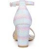 Allegra K Women's Gradient Glitter Chunky Heels Sandals - 3 of 3