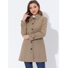INSPIRE CHIC Women's Peter Pan Collar Single Breasted Winter Long Overcoat - 2 of 4