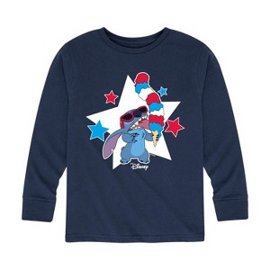Boys' - Lilo and Stitch - Stitch Ice Cream Long Sleeve Graphic T-Shirt - 1 of 4
