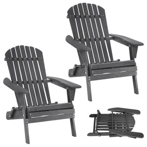 BestMassage Folding Adirondack Chair Wooden Lounger Chair Patio Chair - 1 of 4