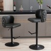 Kumasinova Ergonomic 360° Swivel Bar Stools Set of 2, 25-33" Adjustable Height, Classic PU Upholstered Counter Height Bar Stools for Home Bar - 4 of 4