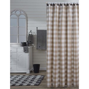 Park Designs Natural Buffalo Check Shower Curtain 72" - 1 of 4
