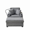 55" Corduroy Reclining Chaise Lounge with Ottoman, Storage, USB & Holder - 4 of 4