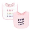 Hudson Baby Infant Girl Cotton Bibs, Empowerment, One Size - 4 of 4