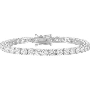 Tennis Bracelet for Women, 24K Gold Plated with AAAAA CZ Stones, 3mm/4mm Width & Multiple Sizes, Elegant Jewelry Gift - 1 of 4