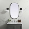 Elegant Decor Brynn 20x36 Oval Modern MDF Wood/Iron Mirror in Black - 2 of 4