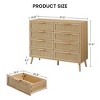 AENKYO 8-Drawer Dresser with Rattan Fronts - Natural Wood Double Dresser for Bedroom, Storage Cabinet Chest with Anti-Tip Safety - 4 of 4