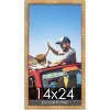PosterPalooza | 14x24 Thin Bamboo Picture Frame, UV Acrylic, 2 Finishes - Gold and Brown - 2 of 4