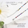 Colorful Tennis Necklace for Women 3mm Cubic Zirconia 18:-20" Adjustable Length Stainless Steel by Ginger Lyne - 4 of 4